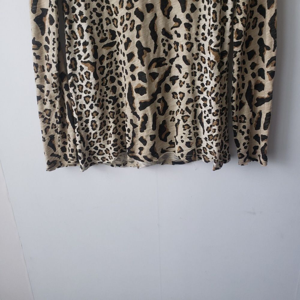ATM Mixed Leopard-print Long-sleeve Shirt In Silver Pavement Combo size XS - Picture 4 of 8